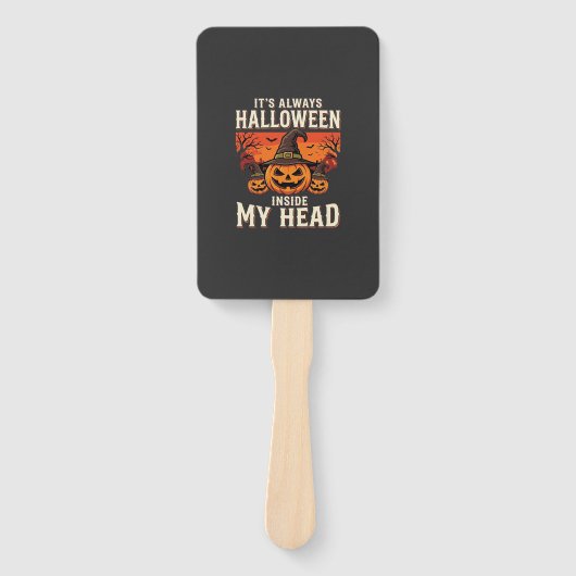 Altijd Halloween Pompoen Heks Ontwerp_1 Handwaaier (Voorkant)