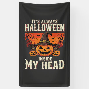 Altijd Halloween Pompoen Heks Ontwerp_1 Spandoek