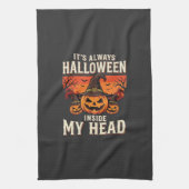 Altijd Halloween Pompoen Heks Ontwerp_1 Theedoek (Verticaal)