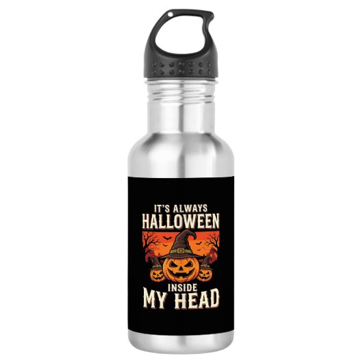 Altijd Halloween Pompoen Heks Ontwerp_1 Waterfles (Voorkant)