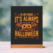 Altijd Halloween Pompoen Vleermuis Vector Ontwerp_ Acryl Bord (Neutraal)