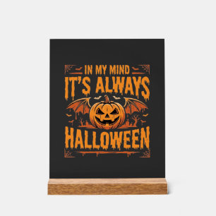 Altijd Halloween Pompoen Vleermuis Vector Ontwerp_ Acryl Bord