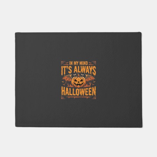 Altijd Halloween Pompoen Vleermuis Vector Ontwerp_ Deurmat (Voorkant)