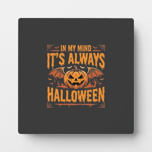 Altijd Halloween Pompoen Vleermuis Vector Ontwerp_ Fotoplaat (Voorkant)