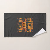 Altijd Halloween Pompoen Vleermuis Vector Ontwerp_ Handdoek (Handdoek)