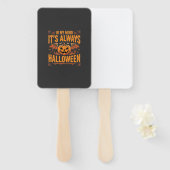 Altijd Halloween Pompoen Vleermuis Vector Ontwerp_ Handwaaier (Voorkant en achterkant)