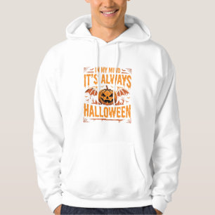 Altijd Halloween Pompoen Vleermuis Vector Ontwerp_ Hoodie