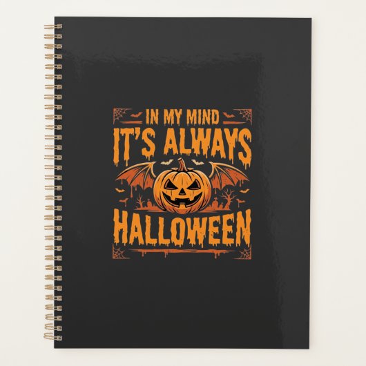 Altijd Halloween Pompoen Vleermuis Vector Ontwerp_ Planner (Voorkant)