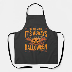 Altijd Halloween Pompoen Vleermuis Vector Ontwerp_ Schort