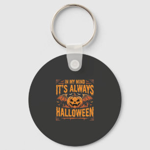 Altijd Halloween Pompoen Vleermuis Vector Ontwerp_ Sleutelhanger