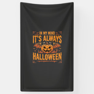 Altijd Halloween Pompoen Vleermuis Vector Ontwerp_ Spandoek
