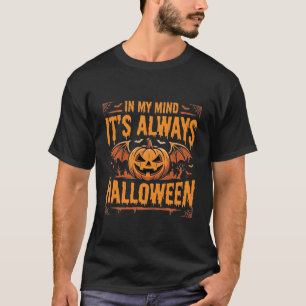 Altijd Halloween Pompoen Vleermuis Vector Ontwerp_ T-shirt
