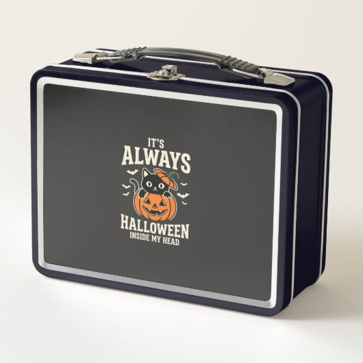 Altijd Halloween Zwarte Kat Pompoen Ontwerp (Voorkant)