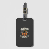 Altijd Halloween Zwarte Kat Pompoen Ontwerp Bagagelabel (Voorkant (verticaal))
