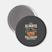 Altijd Halloween Zwarte Kat Pompoen Ontwerp Magneet (Voorkant / Achterkant)