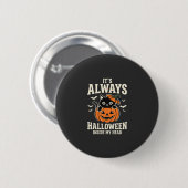Altijd Halloween Zwarte Kat Pompoen Ontwerp Ronde Button 5,7 Cm (Voorkant /achterkant)