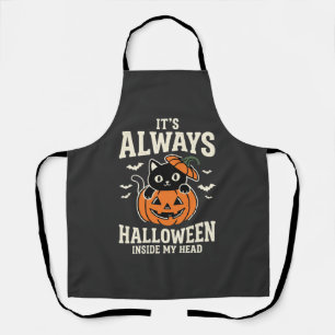 Altijd Halloween Zwarte Kat Pompoen Ontwerp Schort