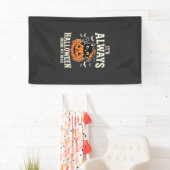 Altijd Halloween Zwarte Kat Pompoen Ontwerp Spandoek (Insitu)