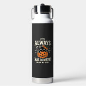 Altijd Halloween Zwarte Kat Pompoen Ontwerp Waterfles (Voorkant)