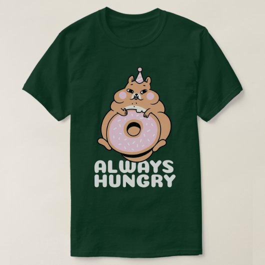 Altijd hamster met donut Gift hongeren (2) T-shirt (Design voorkant)