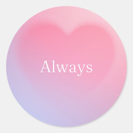 "Altijd" hart Sticker (Voorkant)