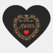 Altijd  hart sticker (Voorkant)