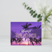 Altijd heerlijk Paarse Palms Briefkaart (Staand voorkant)