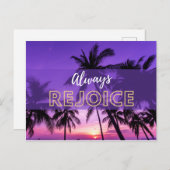 Altijd heerlijk Paarse Palms Briefkaart (Voorkant / Achterkant)