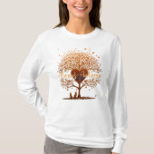 Altijd Herfst Hart Boom Volwassene T-shirt (Voorkant)