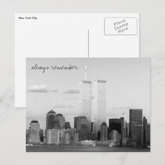 Altijd herinneren briefkaart (Voorkant / Achterkant)