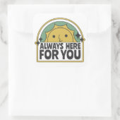 Altijd hier voor jou vierkante sticker (Tas)