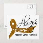 Altijd hoop appendix kanker briefkaart (Voorkant / Achterkant)