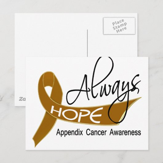 Altijd hoop appendix kanker briefkaart (Voorkant / Achterkant)