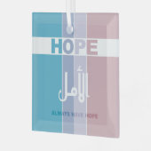 Altijd hoop hebben glas ornament (Voorkant links)