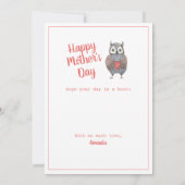 Altijd houden van je kutst owl Moederdag Kaart (Achterkant)