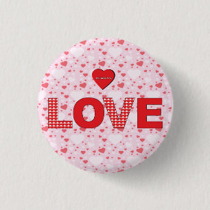Altijd houden van Valentijns geluid met rood hart Ronde Button 3,2 Cm