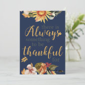 "Altijd iets om dankbaar voor te zijn" Citaat Feestdagenkaart (Staand voorkant)