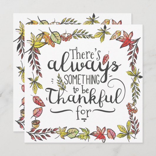 Altijd iets om dankbaar voor te zijn | Uitnodiging (Voorkant / Achterkant)