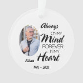 Altijd in mijn gedachten voor altijd in mijn hart  ornament (voorkant)