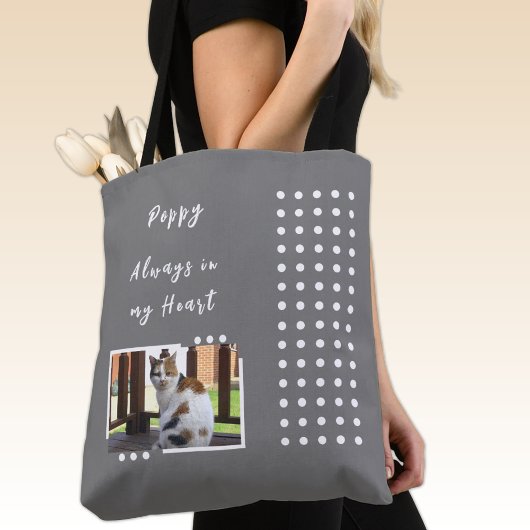 Altijd in mijn hart 2 foto huisdier liefhebber gri tote bag