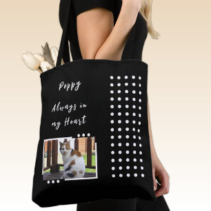 Altijd in mijn hart 2 foto huisdier liefhebber zwa tote bag