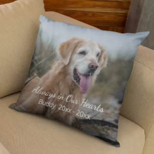 Altijd in mijn hart Hond Foto Sympathie Herdenking Kussen