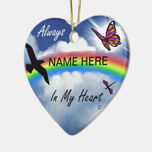 Altijd in mijn hart keramisch ornament (Links)