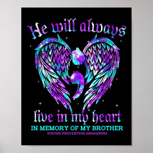 Altijd in mijn hart Mijn broer Zelfmoordpreventie Poster (Voorkant)