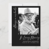 Altijd in ons hart 2-foto begrafenis/gedenkteken bedankkaart (Voorkant)