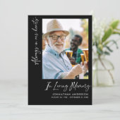 Altijd in ons hart 2-foto begrafenis/gedenkteken bedankkaart (Staand voorkant)