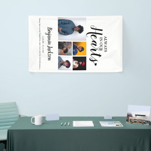 Altijd in ons hart | 5 Foto | Memorial Spandoek (Beurs)