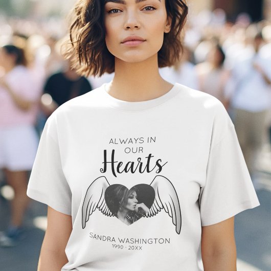 Altijd in ons hart | Angel Wing | Fotomonument T-shirt