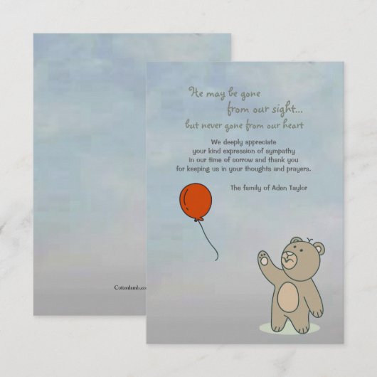 Altijd in ons hart, bedankt (Voorkant / Achterkant)