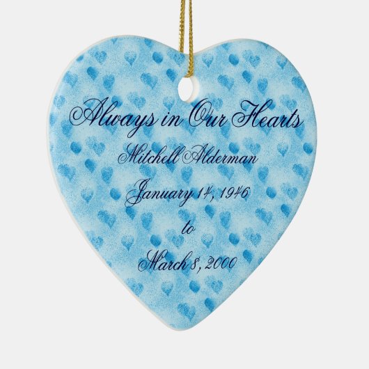 Altijd in ons hart Blauw Ornament (Rechts)